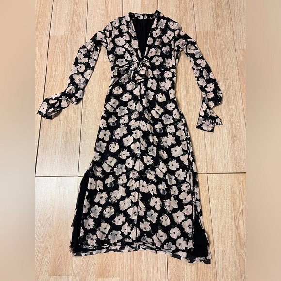 Proenza Schuler Pansy Print Silk Georgette Midi Dress - Picture 6 of 10